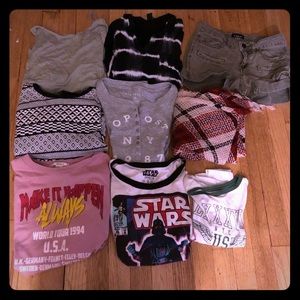 F21,Aeropostale,Shirts With Shorts and scarf